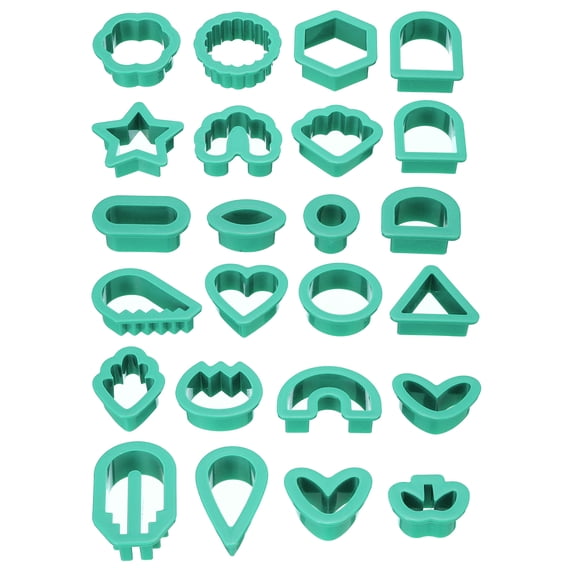 Polymer Clay Cutters, 24 Pcs Clay Cutters Polymer Clay Earrings Kit Mini Shapes Mold Plastic Geometric, Purple
