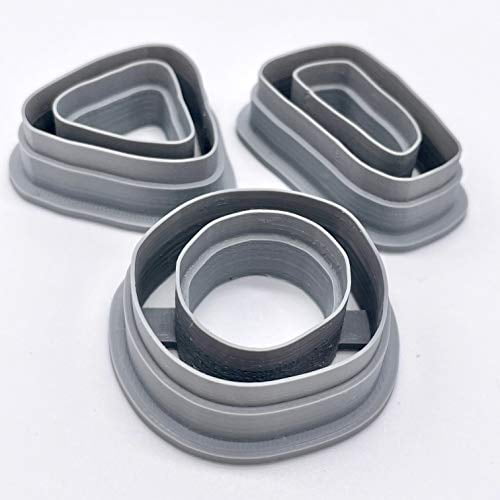 Polymer Clay Cutters The Clayful Co Organic Pack Set of 3 Plastic Cutter for making Jewelry and Earring Shapes