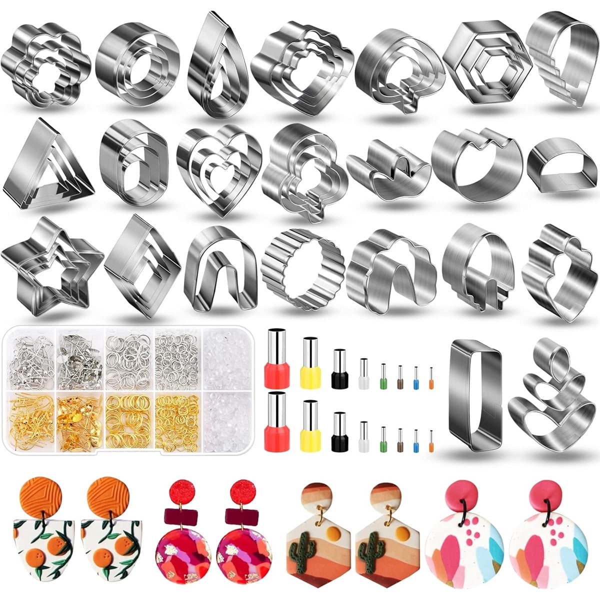 Polymer Clay Earring Making Kit- Clay Earring Cutters, Earrings Making Tools Accessories for Jewelry DIY