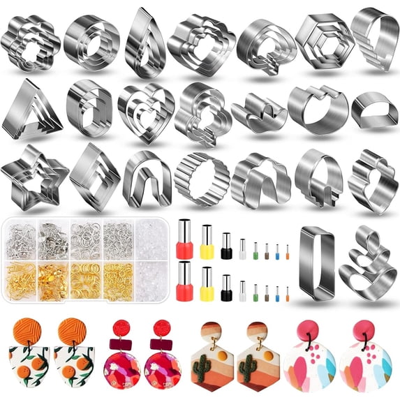 Polymer Clay Earring Making Kit- Clay Earring Cutters, Earrings Making Tools Accessories for Jewelry DIY