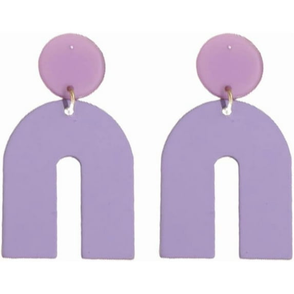 Polymer Clay Earrings Horseshoe Acrylic Dangle Earrings for Women Boho Acetic Acid U Shape Arch Earrings Multcolor Geometric Resin Disc Stud Earrings Exaggerated Ear Jewelry Gift