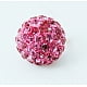 Polymer Clay Rhinestone Beads Pave Disco Ball Beads Grade A Rose PP9(1.5.~1.6mm) 6mm Hole: 1.2mm
