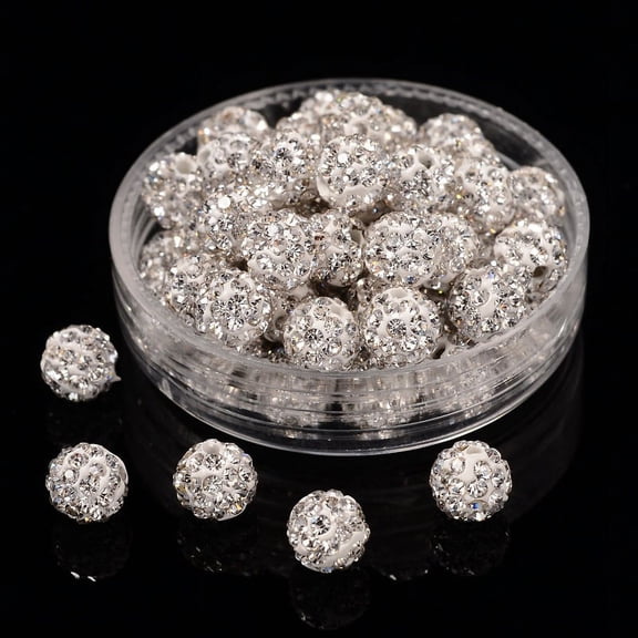Polymer Clay Rhinestone Beads Pave Disco Ball Beads Grade A Round PP9 Crystal PP9(1.5~1.6mm) 6mm Hole: 1.2mm