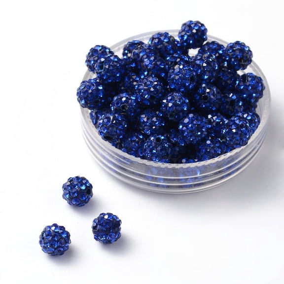 Polymer Clay Rhinestone Beads Pave Disco Ball Beads Grade A Round PP9 Sapphire PP9(1.5~1.6mm) 6mm Hole: 1.2mm DIY