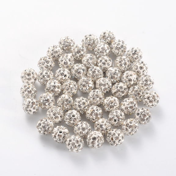Polymer Clay Rhinestone Beads Pave Grade A Crystal PP9 Disco Ball Beads(1.5.~1.6mm) 6mm Hole: 1.2mm