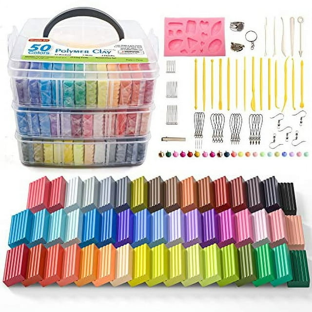 Polymer Clay, Shuttle Art 50 Colors Oven Bake Modeling Clay, Creative