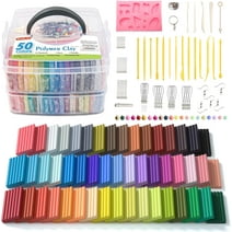 Polymer Clay, Shuttle Art 50 Colors Oven Bake Modeling Clay, Creative Clay Kit with 19 Clay Tools and 10 Kinds of Accessories, Non-Toxic, Non-Sticky, Ideal DIY Art Craft Clay Gift for Kids Adults