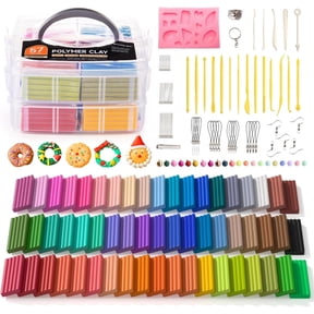 Polymer Clay, Shuttle Art 57 Colors Oven Bake Modeling Clay, Creative Clay Kit with 19 Clay Tools and 10 Kinds of Accessories, Non-Toxic, Non-Sticky, Ideal DIY Art Craft Clay Gift for Adults