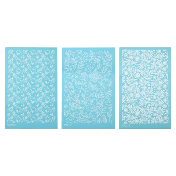 Polymer Clay Silk Screen,3pcs Silk Screen Stencils Reusable 3 Patterns Cute for Polymer Clay,Butterfly,Flower
