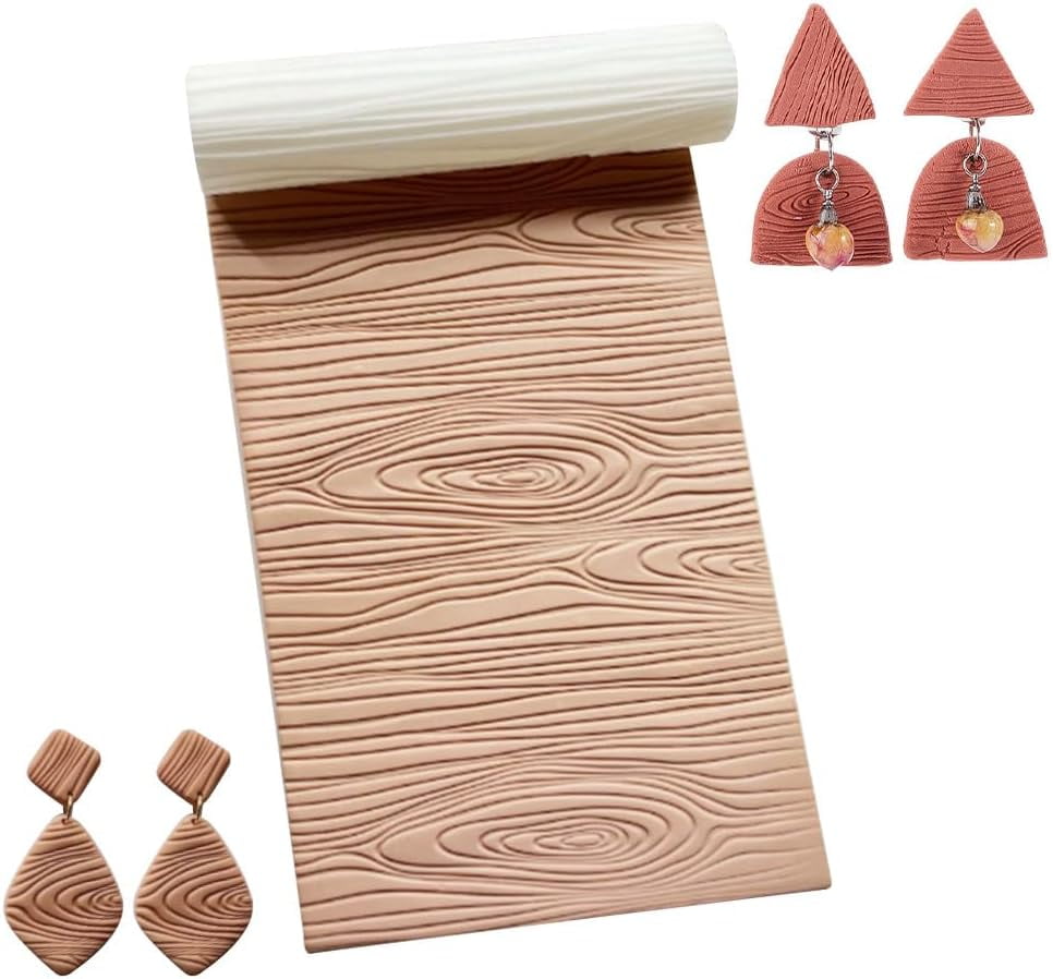 8-Piece Polymer Clay Texture Rollers - Embossing Rollers For Jewelry Making, DIY Crafts, With Storage Boxes