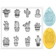 thumbnail image 1 of Polymer Clay Texture Sheet Cactus Clay Texture Mat Silicone Texture Stamp Clear Clay Silicone Texture Sheets Polymer Clay Texture Silicone Mat for Making Earrings Jewerly 5.5x5.5inch, 1 of 9