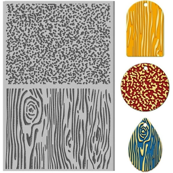 Polymer Clay Texture Sheets Frosted Particles Tree Grain Rubber Clay Texture Sheets Clay Texture Mat