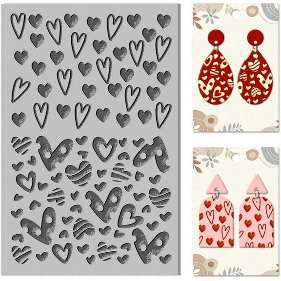 Polymer Clay Texture Sheets Graffiti Love Texture Mat Rubber Clay Texture Mat Clay Modeling Pattern Pad Texture Sheets DIY