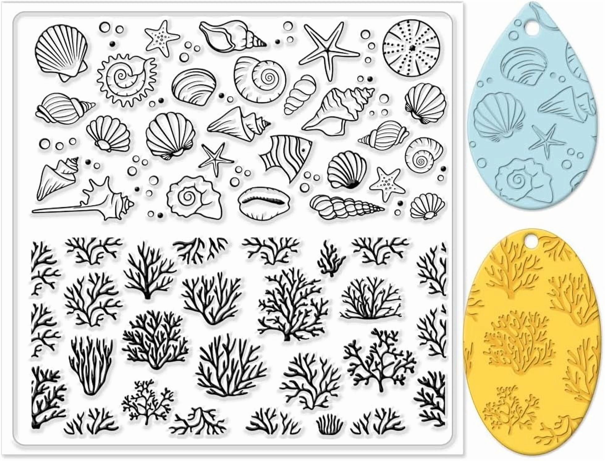 Polymer Clay Texture Sheets Ocean Silicone Texture Stamp Clay Silicone ...
