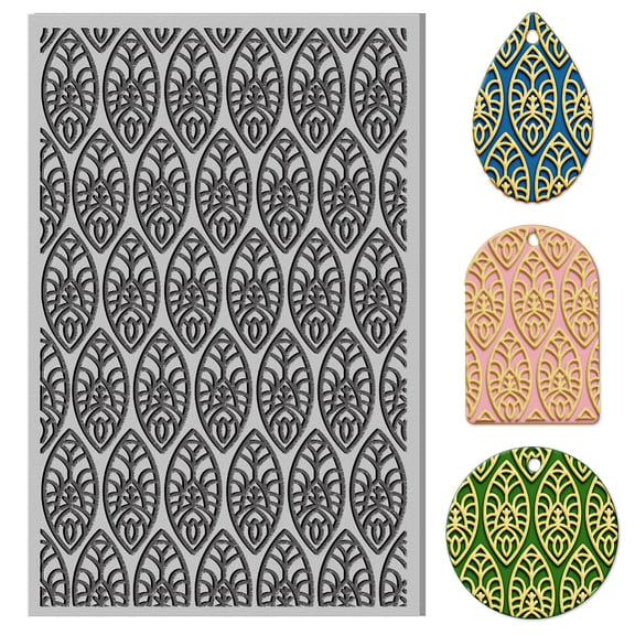 Polymer Clay Texture Sheets Retro Pattern Texture Stamp Clear Clay Texture Sheets Polymer Clay Texture Mat Flower Pattern Pad for Making