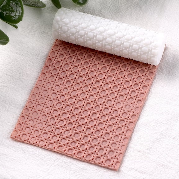 Polymer Clay Textured Roller with Openwork Mesh Weave Design for Jewelry Earring Bead Crafting Compatible with Most Polymer Clay Brands