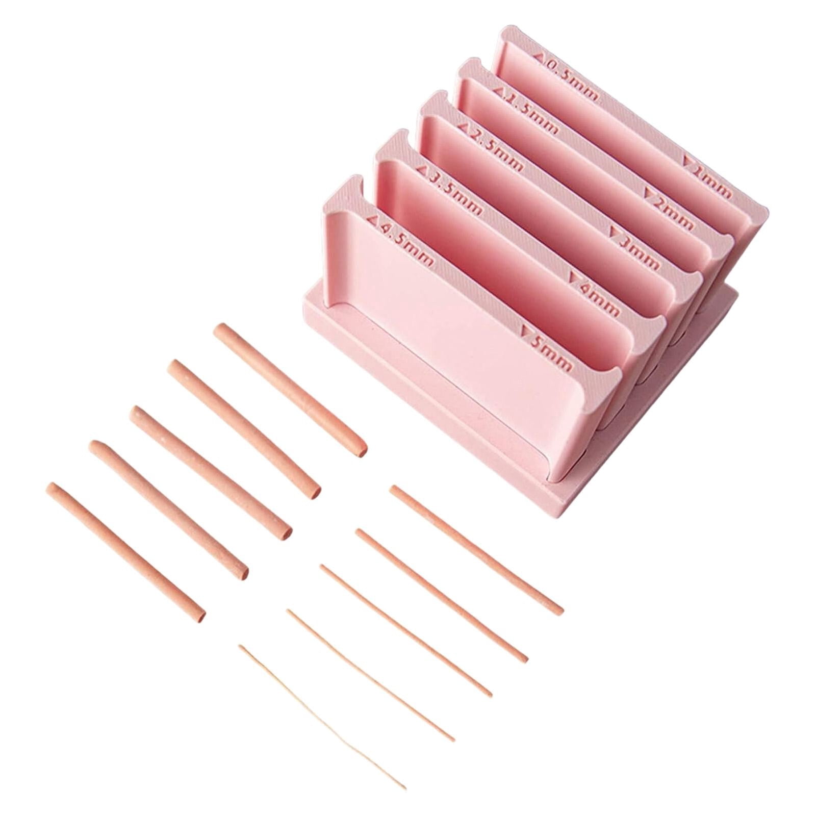 Polymer Clay Thickness String Roller Tool (0.5-5mm), Clay Rolling Strip Shape Maker with Storage Base, Polymer Clay Earring Making Tools,Polymer Clay Roller Tools and Supplies,Pink,5.2x3.5"
