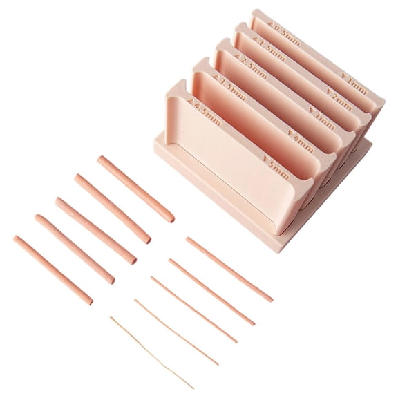 Polymer Clay Thickness String Roller Tools,Clay Rolling Strip Makers With Storage Base for Clay Earring Making Artists Beginners Daily Craft Project,Precise Thickness Consistent Results,Apricot
