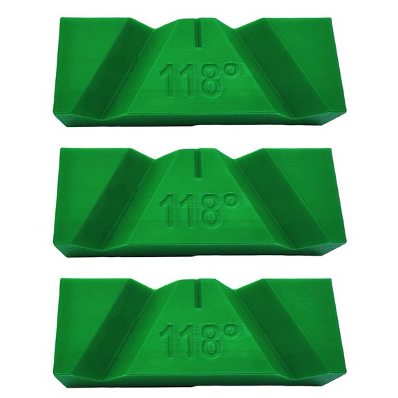 Polymer Drill Sharpening Jig for 118 Degree and 135 Degree Angle Accuracy for Common Grinders for Metal and Wood Applications (3PCS Green 118°)