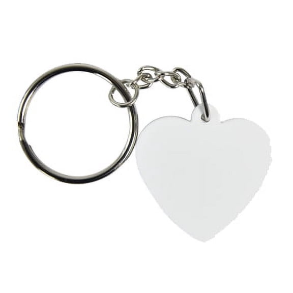 Polymer Heart White Blank Sublimation Key Chain Heat Transfer Craft Key Ring 20 pcs 35x35x2mm