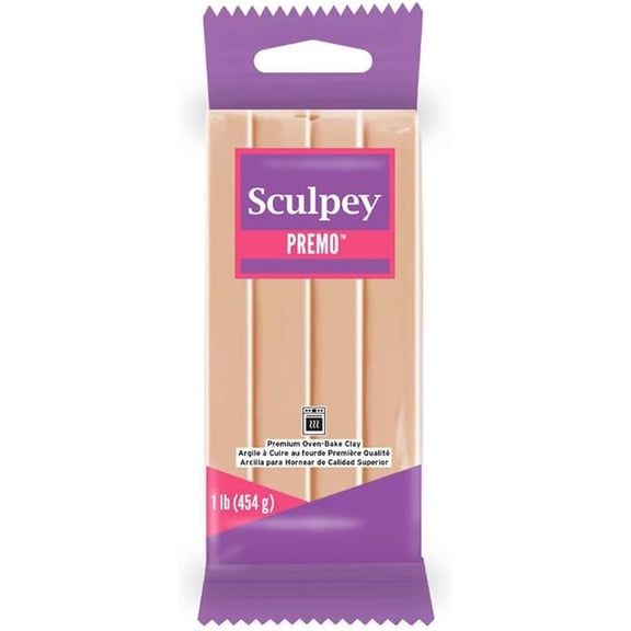 Polymer Oven-Bake Clay, Beige, Non Toxic, 1 lb. bar, Great for jewelry making, holiday, DIY, mixed media and home décor projects. Premium clay perfect for clayers and artists.