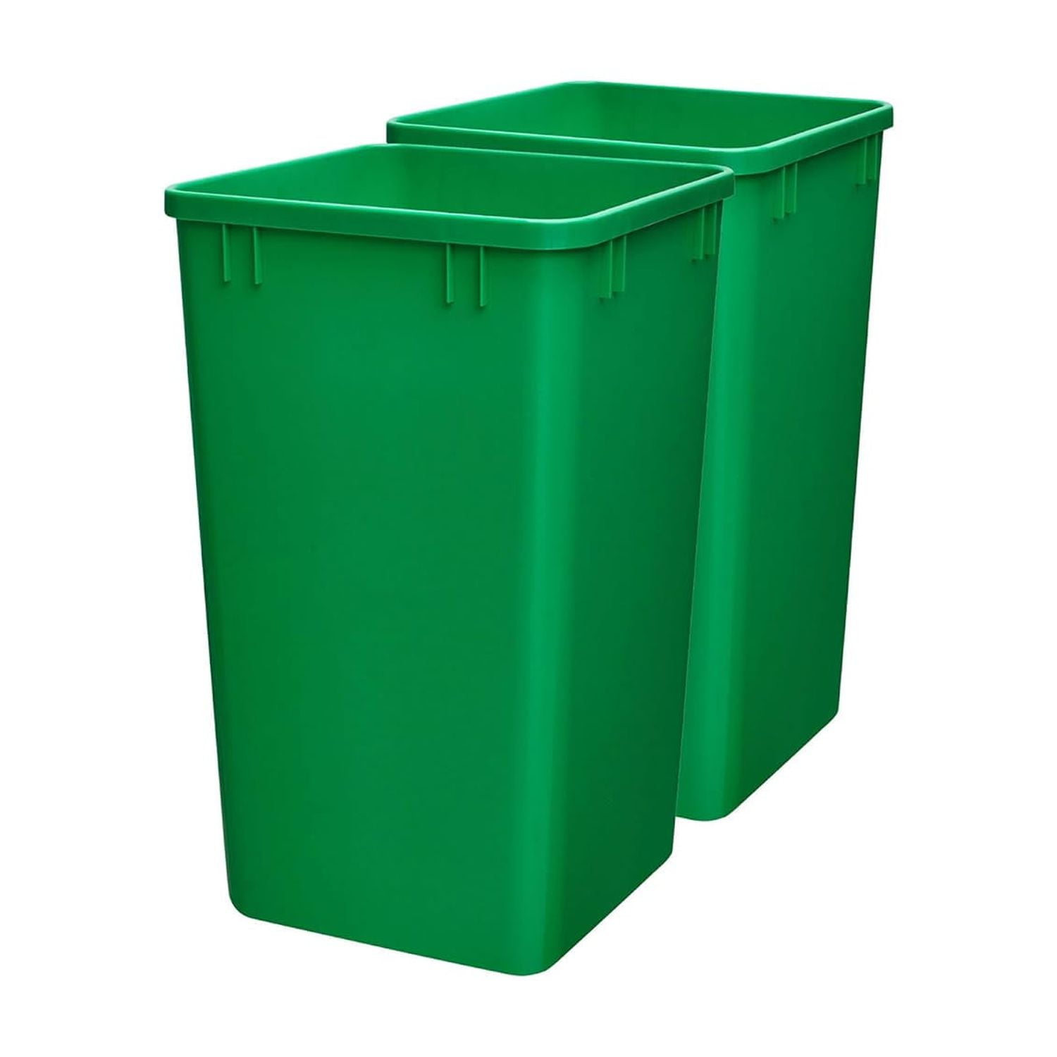Rev-A-Shelf Green Polymer Pull-Out Trash Bins, 27 Quart, 2 Pack