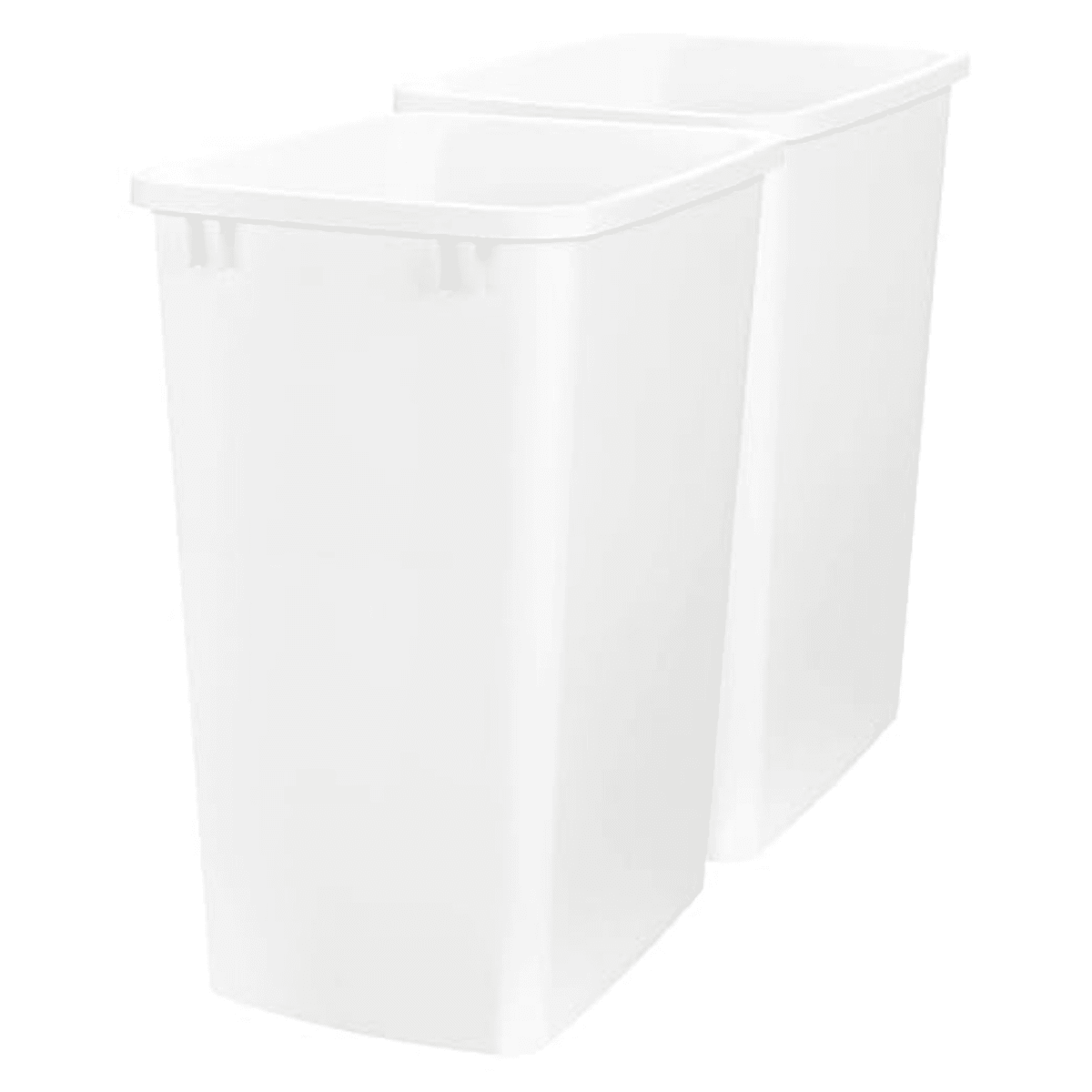 White Plastic 35 Quart Pull-Out Trash Bin Set