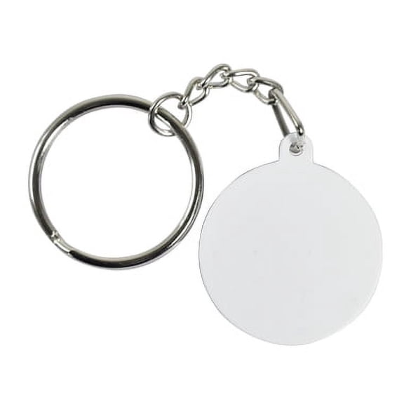 Polymer Round White blank Sublimation Key chain heat transfer craft Key ring 20 pcs 32x32x2mm