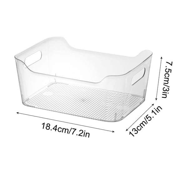 Polymer Storage Bins for Wardrobe Organizers and Storage – Large Clear Carry Storage Base Stand Rack Support Bin with Handle, No Shield, 10 in x 6 in x 5 in