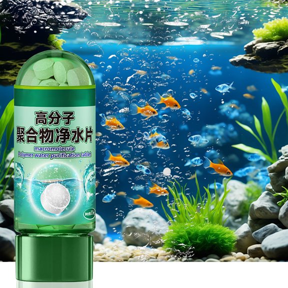 Polymer Water Purification Sheet for Fish Tank, Aquarium Water Quality Softener Deodorizer, Clear Water Treatment Tablet