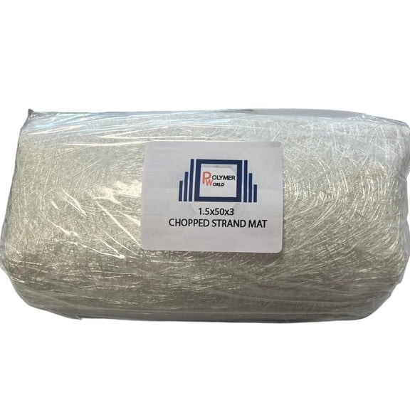 Polymer World - 1.5x50x3 Yards Chopped Strand Mat - Lightweight & Marine-Grade Fiberglass Cloth for Epoxy, Polyester, Vinyl Ester Resin, Autos, Boats, RV, Surfboards.