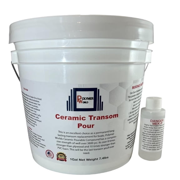Polymer World: 1 Gallon Ceramic Pour for Transom Repairs, Docks, Power Boats, Coring Parts, Mounting Engines, Sea Wall Repair