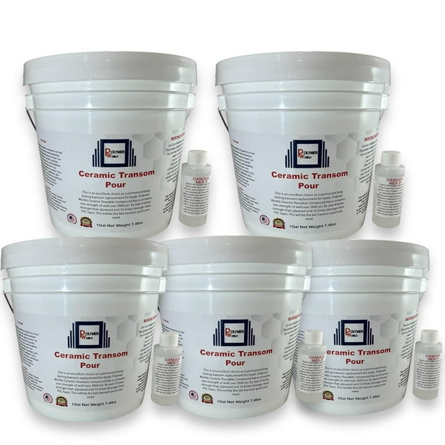 Polymer World: Ceramic Pourable Compound, 5 Gallons - For Boat Transom ...