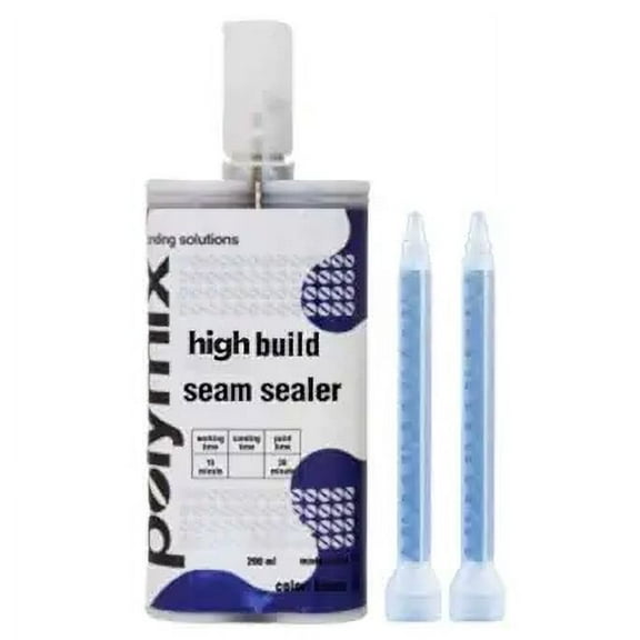 Polymix High Build Seam Sealer 200ml Cartridge & Two Application Mixing Nozzles (Grey)