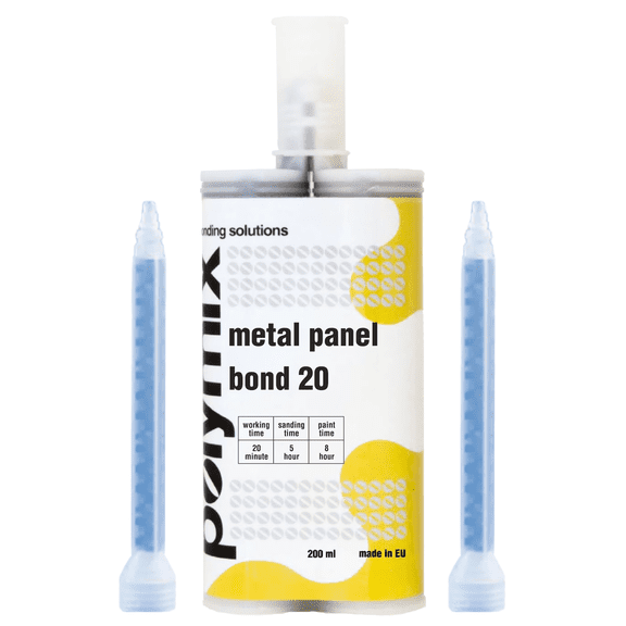 Polymix Panel Bond 20 Adhesive 200ml Cartridge & Two Application Mixing Nozzles
