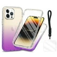 thumbnail image 1 of AllytechgrouP iPhone 15 Pro Max Case with Lanyard, Shockproof Clear Phone Case for Apple iPhone 15 Pro Max, Dual-Layer Anti-Yellow TPU Cover Slim Fit Protective Cover, Purple, 1 of 8
