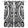 thumbnail image 1 of Polynesia Texture Blackout Curtains 96 Inch Length 2 Panels Set, Vintage Floral Tribe Abstract Art Black Full Shading Curtains for Windows, Blackout Curtains for Bedroom Living Room 52"x96", 1 of 8