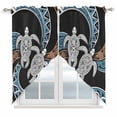 thumbnail image 1 of Polynesia Texture Swag Valances for Windows, Kitchen Curtains 36 Inch Length 2 Panels Set, Retro Traditional Tribe Turtle Abstract Short Curtains for Small Windows Rod Pocket Cafe Curtains 28"x36", 1 of 8
