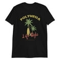thumbnail image 1 of Polynesia Tropical Life Style, Palm Trees and Surfboard, Tropical Beach Vibes Short-Sleeve Unisex T-Shirt, 1 of 5