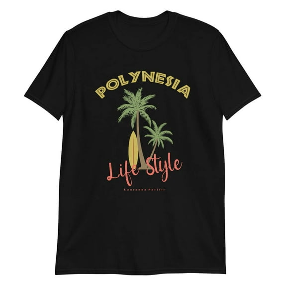 Polynesia Tropical Life Style, Palm Trees and Surfboard, Tropical Beach Vibes Short-Sleeve Unisex T-Shirt