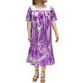 thumbnail image 1 of Polynesian Casual Dress Mumu Square Collar Maxi Dress Custom Hawaiian Art Tribe Dress Micronesian Dress, 1 of 2