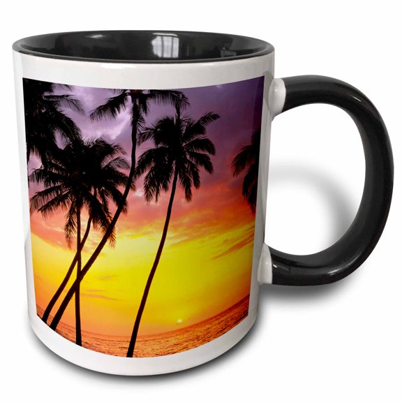 3drose, Polynesian Dance at Sunset, Hawaii - Us12 Dpb1122 - Douglas Peebles, 11oz Two-tone Black Mug