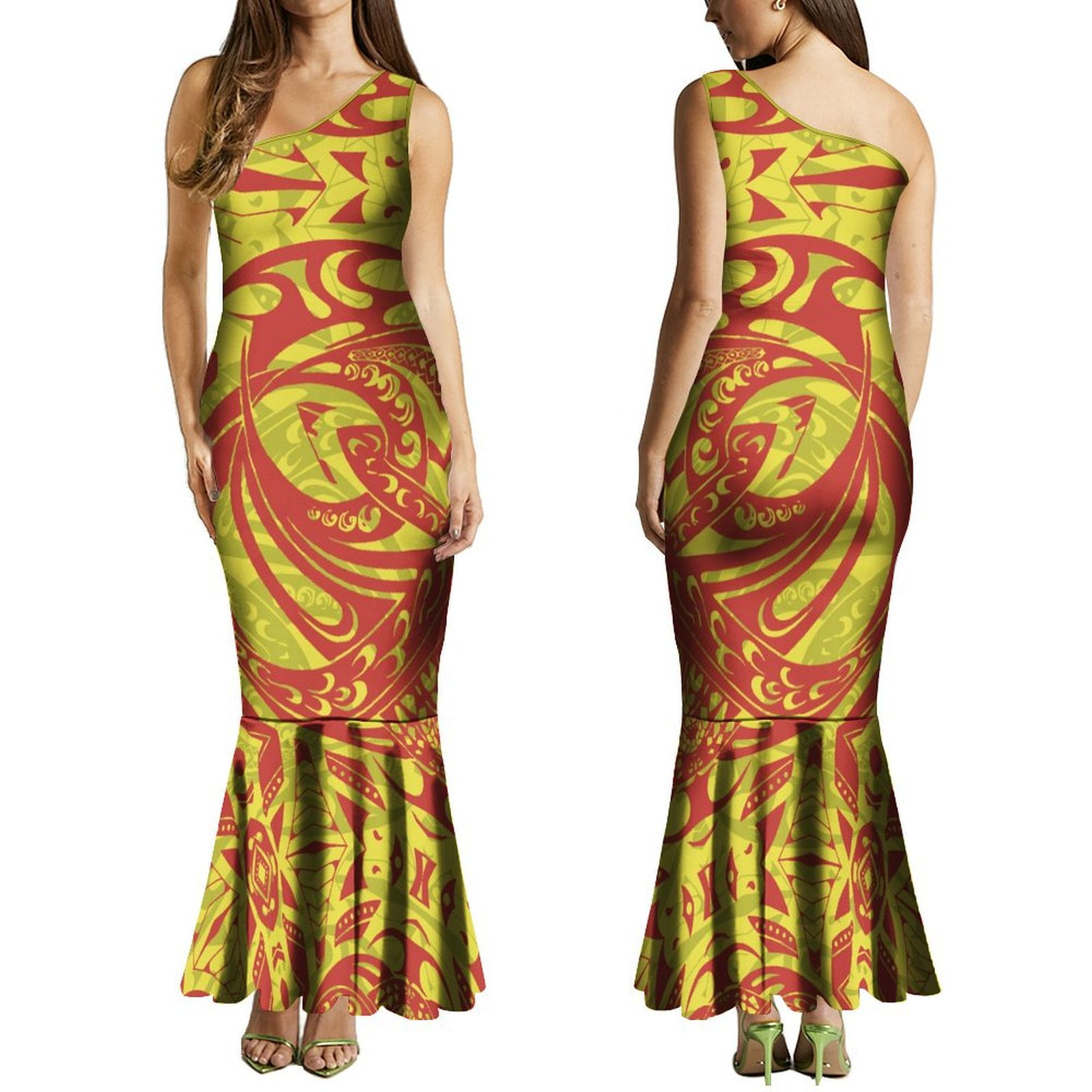 Polynesian Dress Custom Ladies Maxi Dress Vintage Art Style Dress Sleeveless Shoulder Elegant Banquet Dress New 2024 Walmart