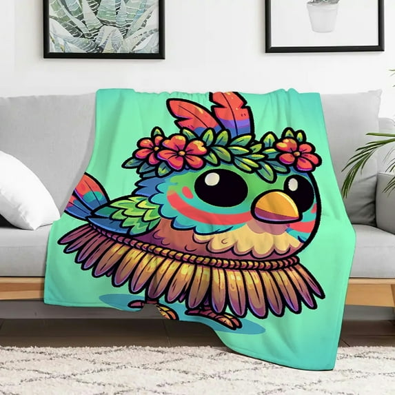 Polynesian/Hawaiian theme Lightweight Blanket, Flannel Durable Soft and Warm Flannel Blanket, Home Leisure Flannel Blanket Multifunctional gift blanket for sofas, travel, camping, beds and chairs.