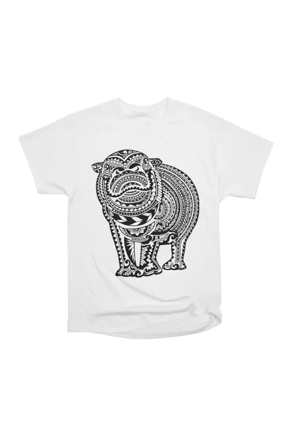 Polynesian Hippo T-Shirt Tee Gift For Him Merch For Her Apparel For Friend