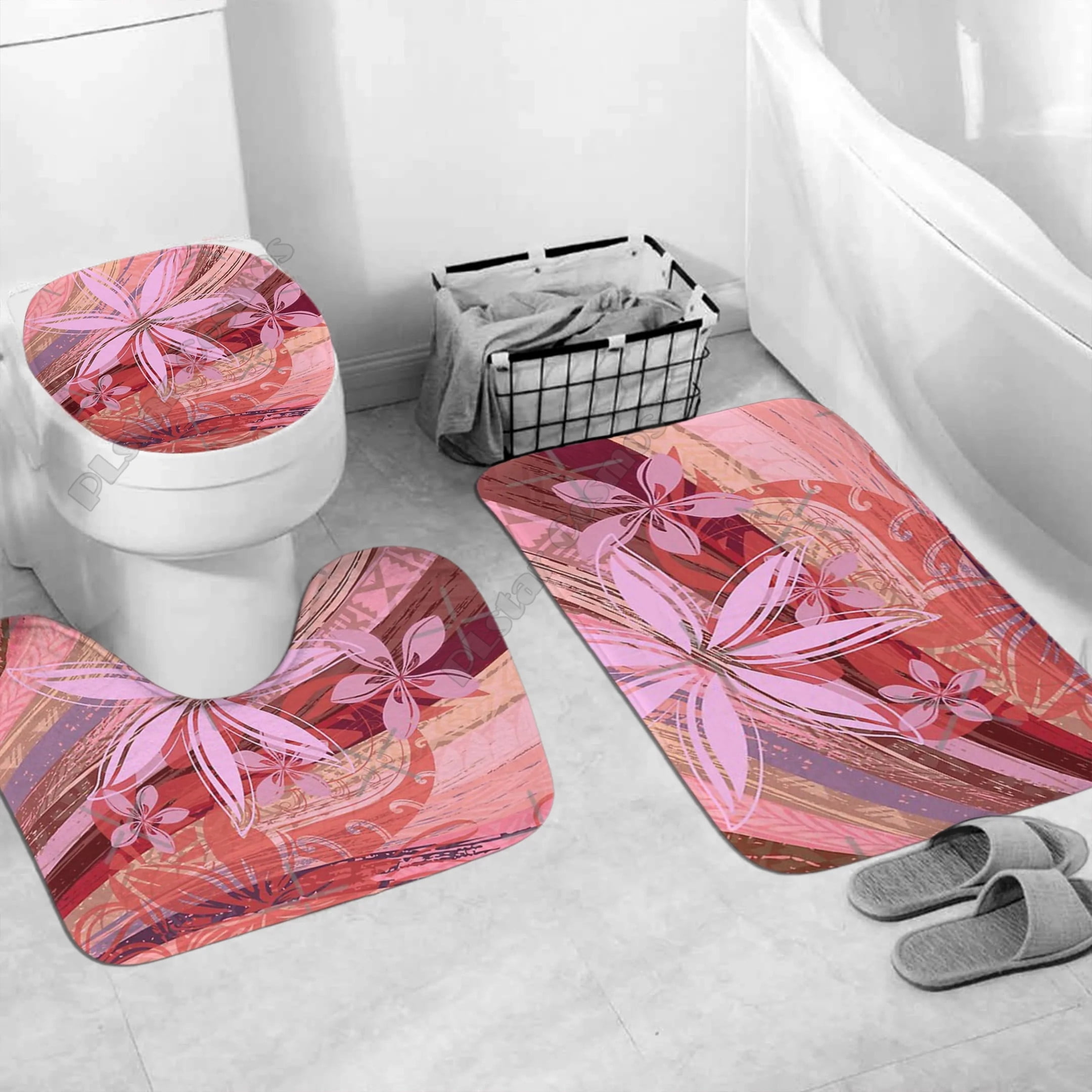 Polynesian Home Set - Polynesian Olive Tribal Design Bathroom Set LT10