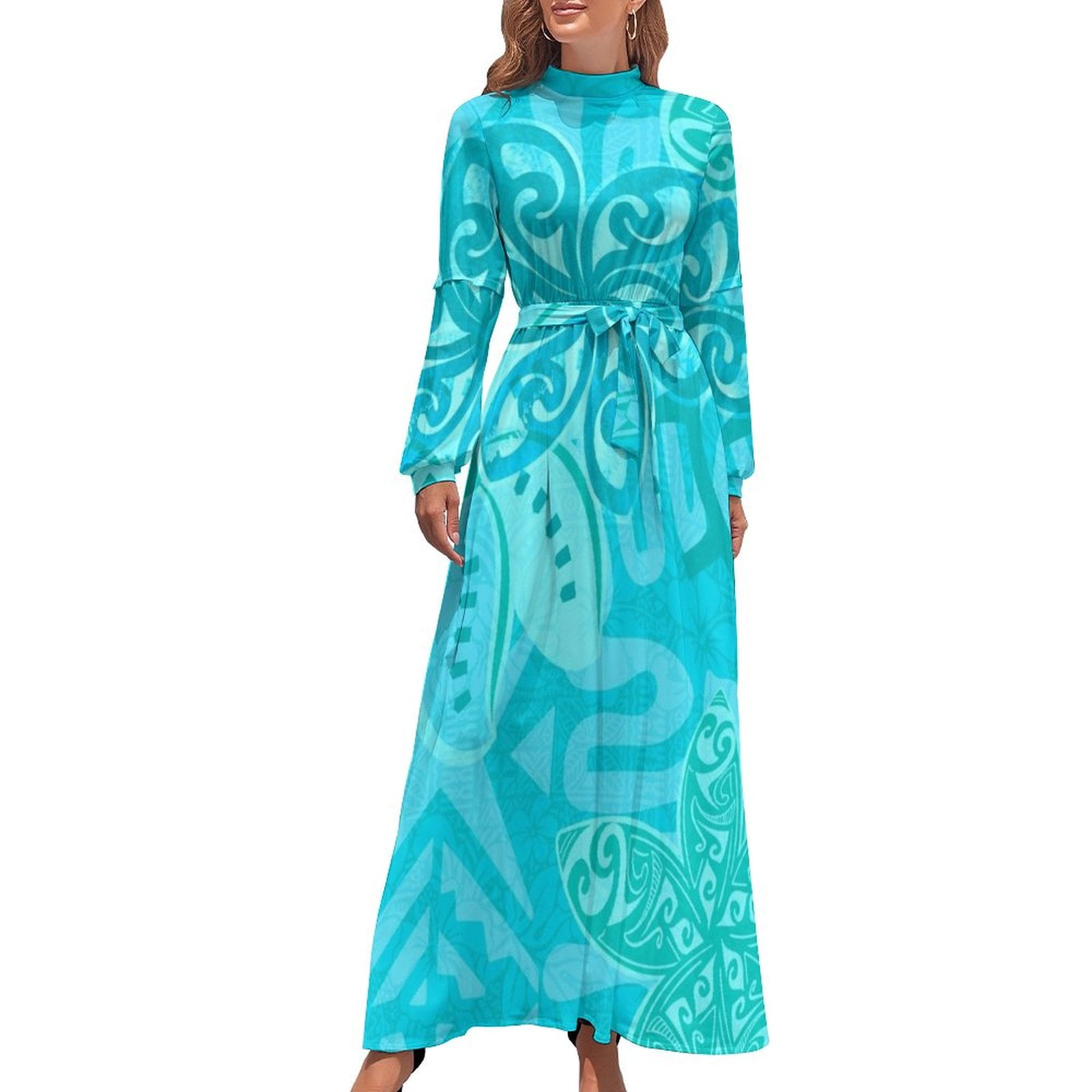 Polynesian Ocean Turqoise Jungle Print Long Dress luxury woman evening dress Cocktail of dresses elegant dress - Walmart.com Polynesian Ocean Turqoise Jungle Print Long Dress luxury woman evening dress Cocktail of dresses elegant dress - Walmart.com