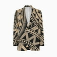 thumbnail image 1 of Polynesian samoan tattoo black tan design Mens Suits Shawl Collar Slim Fit Suit Mens Groom Jacket Tuxedos for Wedding Dress Evening, 1 of 5