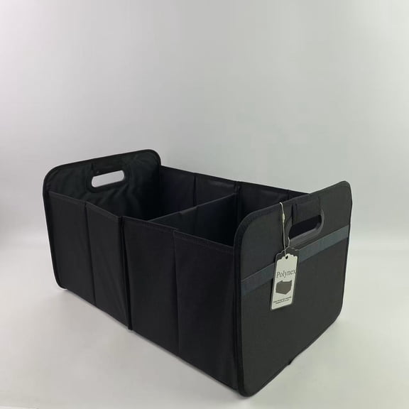 Polynex Cargo storage bins especially adapted to fit in cars,Car Trunk Organizer, Collapsible Two Compartment Car Organizer, Foldable SUV & Truck Storage for Car Accessories 50L