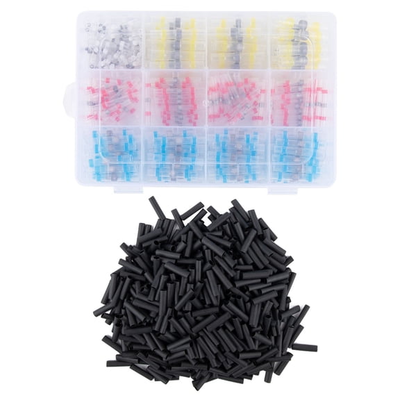 Polyolefin Heat Shrink Butt Connectors with Pre-applied Solder 800PCS Kit for Strong Pull-Out Resistance and Sealed Joints